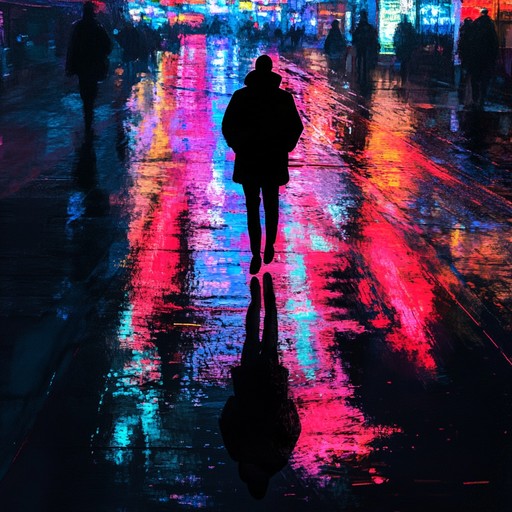 A mellow instrumental chillwave piece that captures the feeling of wandering alone through empty city streets illuminated by neon lights, reflecting on memories of the past.