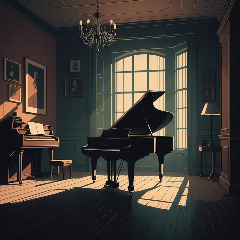 In a vast haunting musical landscape, discordant strings and piercing silence blend to create a brooding sense of impending doom. The piece harnesses the intense, low rumble of a prepared piano, evoking an unsettling atmosphere that foretells of hidden dangers lurking just out of sight. Intended to disturb yet captivate, it navigates through chilling suspense and cautious curiosity.