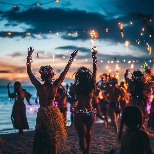 An energetic and joyful dance track featuring bright synth melodies and glittering rhythms perfect for a beach fest. Pulsating bass lines and rhythmic beats create a vibrant soundscape that evokes sunny days and festive nights. The dynamic structure ensures continuous energy, making it ideal for dancing and celebration.