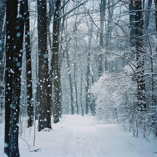 A serene and introspective operatic piece flowing through a tranquil winter landscape. The harpsichord leads gentle orchestral movements, creating a reflective and bittersweet journey.