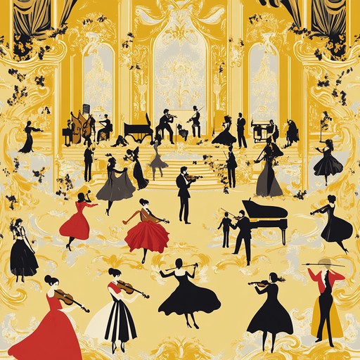 A dynamic and energetic piece taking listeners to an 18th century ballroom, with grand harpsichord and lively string sections creating an atmosphere of joy and elegance.