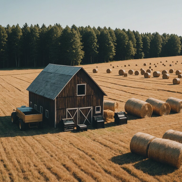 Imagine a scene where the rustic charm of bluegrass collides with the sleek, electronic world of the future. Synthesized sounds blend with traditional banjo picking, creating a soundscape that bridges eras and styles. This track feels like a journey through time, combining the heartfelt traditions of appalachian music with the pulse of tomorrow's technology.