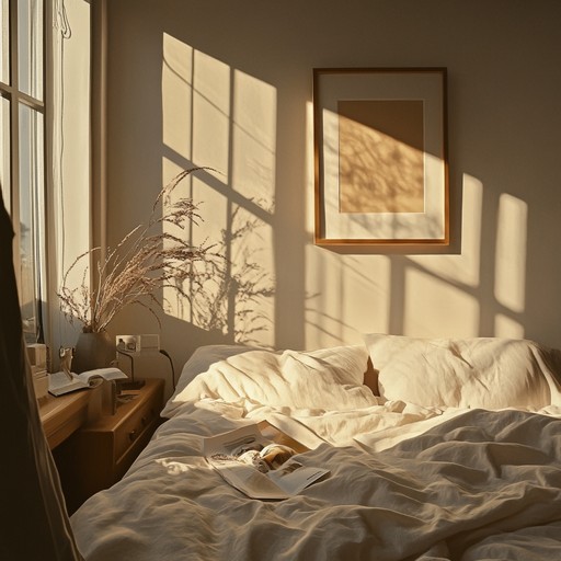 An uplifting instrumental featuring soothing acoustic guitar melodies that evoke the warmth of morning sunlight in a cozy bedroom, promoting feelings of relaxation and joy.