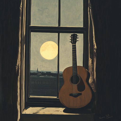 A serene instrumental track with mellow guitar tones capturing the essence of longing during tranquil midnight moments