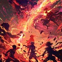 epic anime track with heroic, fast paced orchestral elements