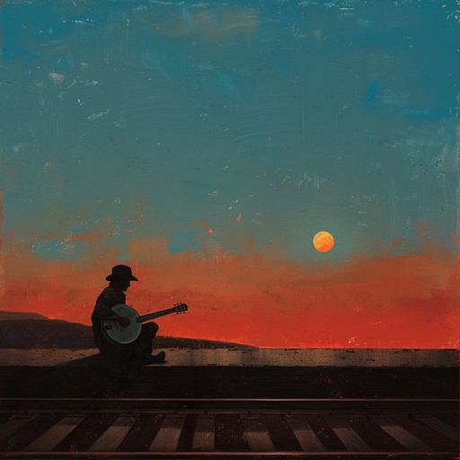 A deeply moving bluegrass instrumental focusing on a forlorn banjo rhythm, suggesting a story of heartache and abandonment at a desolate railroad platform. The music whispers of missed connections and the quiet sorrow of waiting in vain.