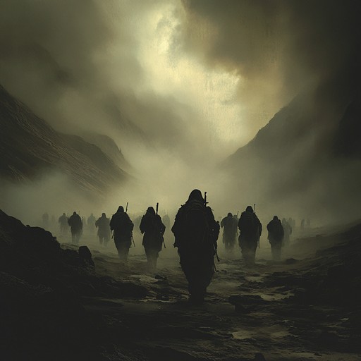 Experience the rising shadows of a dark battlefield through an intense military march. The powerful snare drum and somber tones create an ominous and dramatic environment, ideal for conveying tension and conflict