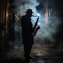 saxophone echoes in streets, creating an alluring atmosphere