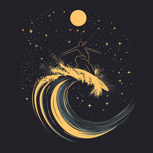 A spirited instrumental track that fuses the bright synths of new wave with the reverb drenched guitars of surf rock, creating a soaring soundscape reminiscent of riding cosmic waves