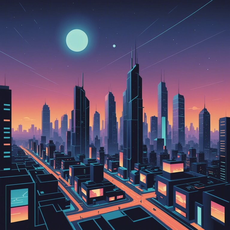 A sonic journey through a vibrant, neon lit metropolis under the starlit sky, where every beat resonates with the pulse of the city's technologic core. Another dimension of sound that harnesses the frenetic energy and potential of futuristic urban life.