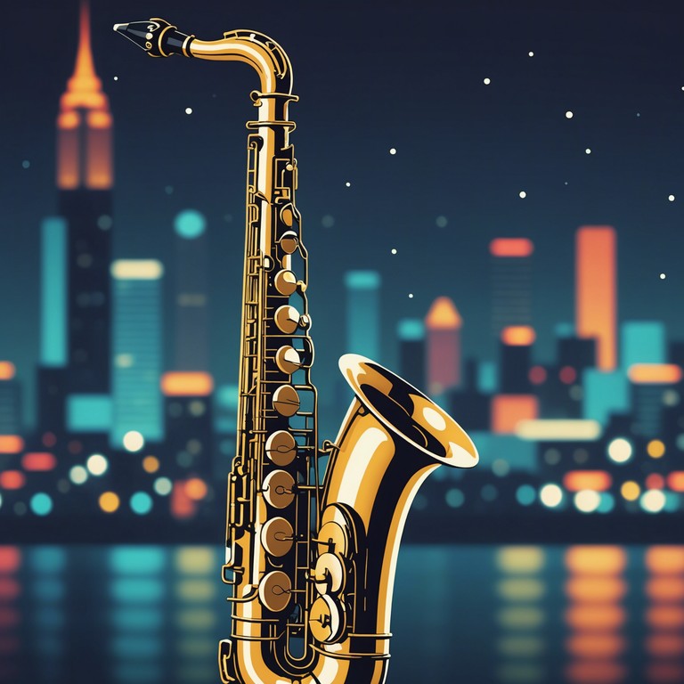 Explore the musical sophistication of a serene jazz composition merged with the emotive depth of soul, tailored to replicate an evening's walk through a lively metropolitan expanse.