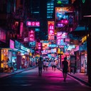 upbeat electro beats enliven carefree walks through glowing streets