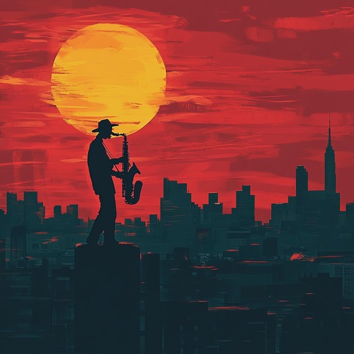 A gentle fusion of ambient city sounds and smooth jazz melodies, capturing the serene essence of evening in a bustling metropolis. Subtle saxophone lines weave through the soundscape, evoking relaxation and reflection as day turns to night.