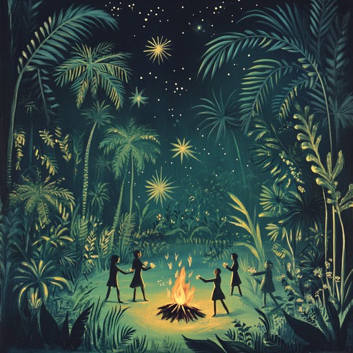 An evocative tribal instrumental characterized by lush rhythms and enchanting jungle sounds. Deep percussion and mystic chants create a mesmerizing soundscape that evokes the allure and mystery of the jungle at night.