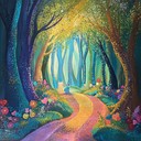 optimistic journey through magical, sunlit forest landscapes.