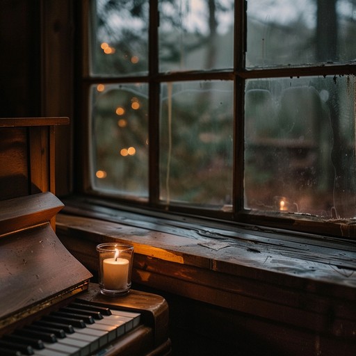 A captivating night soundscape of contemporary classical music, where the delicate dance of piano and strings evokes feelings of romance and intimacy, enveloping the listener in a warm, enchanting embrace