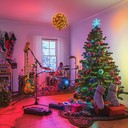 electric guitars meet festive cheer, holiday spirit