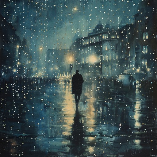 This instrumental piece beautifully evokes the sorrowful atmosphere of a city at midnight, drenched in rain. Mournful piano melodies intertwine with delicate electronic ambiance, encapsulating the essence of urban melancholy. Perfect for meditative or solitary times.