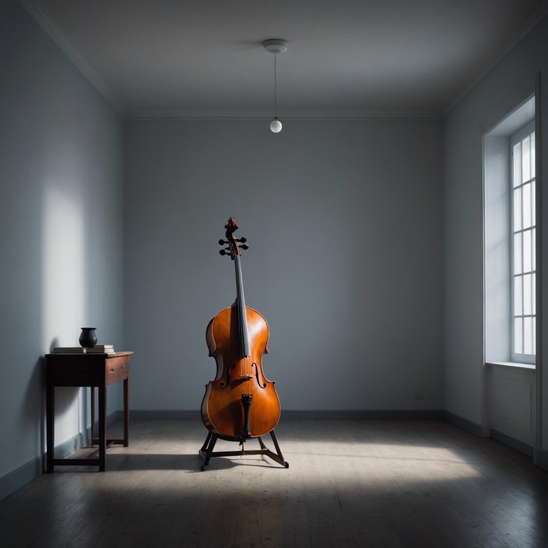 An exploration using a single cello that highlights the beauty of silence and the power of subtle sounds to evoke deep emotions within a vast, echoing soundscape.