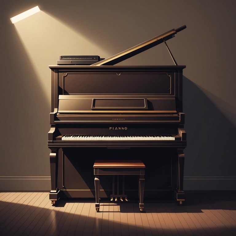 Imagine a scene behind the rich velvet curtains of an old cabaret theater where echoes of a solitary piano resonate, weaving a haunting melody that reflects the hidden sorrows and unspoken dreams of its players.