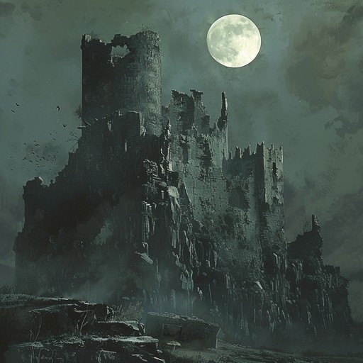 Explore a tenebrous neoclassical soundscape, marked by haunting melodies and eerie whispers, reflecting the desolation of haunted ruins under a moonlit night. This piece captures a uniquely suspenseful charm with its dynamic swings, from subtle murmurings to alarming crescendos, bringing spectral tales to life.