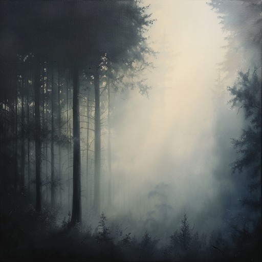 An instrumental composition that captures the first light breaking through the quiet forest, using gentle acoustic guitar and light ambient elements to create a serene and reflective soundscape.