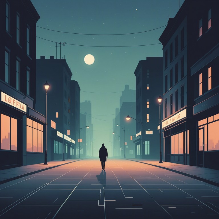 Drawing from the hushed tones of night and the contemplative silence of empty streets, this alternate version emphasizes a deeper melancholy mixed with a sense of peace that comes from walks alone in the darkness.