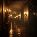 an eerie orchestral piece exploring haunted halls and shadows