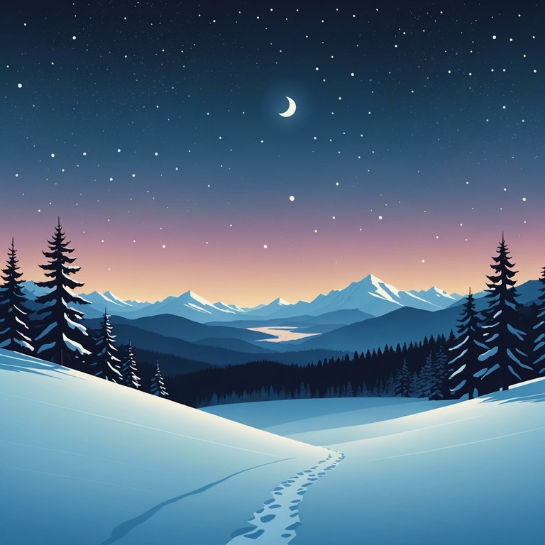 The composition transports listeners to a serene, snow blanketed landscape, offering a peaceful respite from the bustling holiday season. Soft, whispering winds represented by the gentle playing of a violin, combine with harmonious subtleties to evoke the quiet joy and reflective moments of winter holidays.