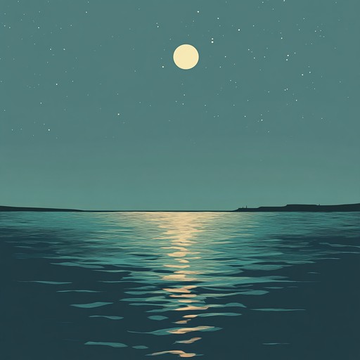 A soothing lofi instrumental capturing the elegance of moonlight dancing on gentle waves, blending soft piano melodies with atmospheric textures.