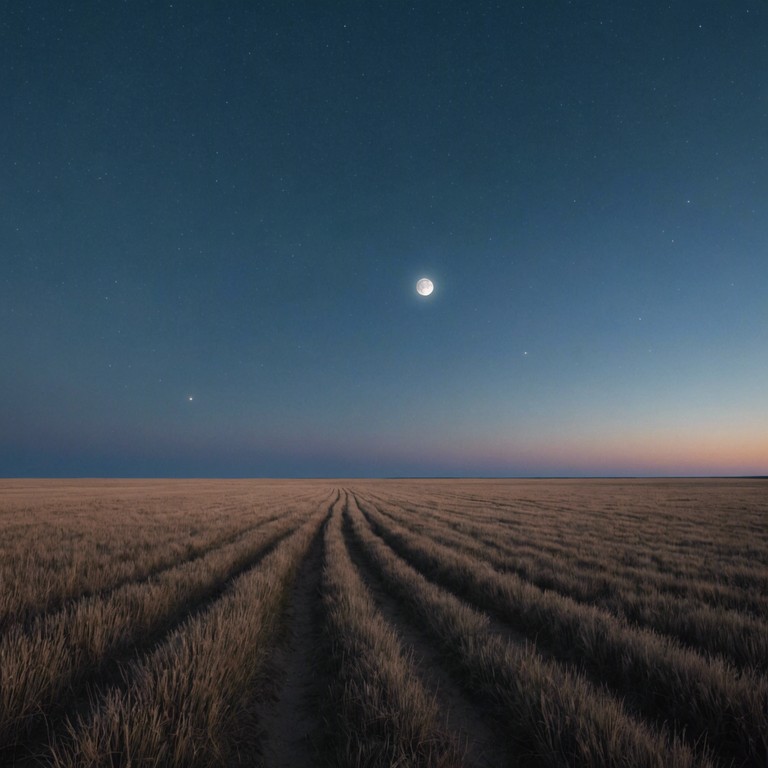 Experience the harmonious blend of country music and symphonic elements as the sound of the steel guitar carries you across moonlit fields, evoking feelings of peace and grandeur.