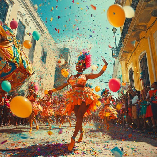 An electrifying track bursting with energy, perfect for a street dance party. Combining lively percussion, upbeat brass, and infectious rhythms, it evokes the joy and vibrancy of carnival parades where every step is a celebration