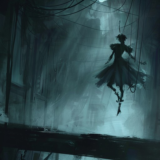 In a decaying cabaret from another realm, a ghostly harlequin dances a solitary midnight waltz. The music weaves eerie melodies and haunting tones to evoke a mesmerizing, otherworldly atmosphere.