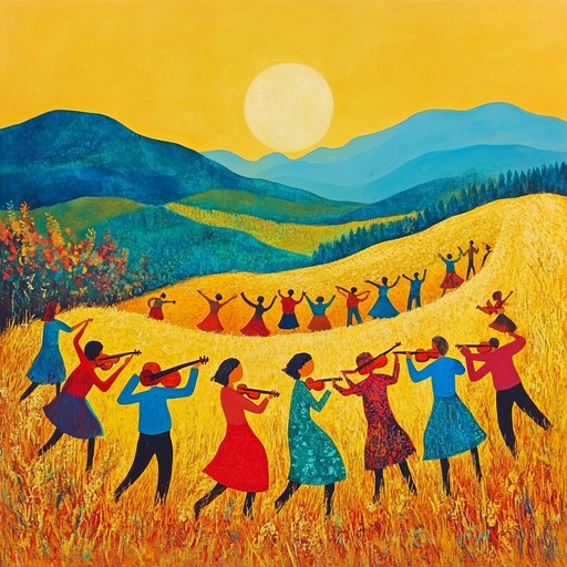 An energetic and uplifting instrumental folk piece that evokes the joy and communal spirit of a harvest festival, featuring lively melodies and rhythms inspired by traditional celtic music.