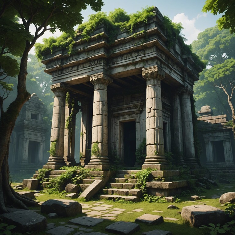 In a similar theme, whispers among ruins allows the gentle sound of a stomp box to penetrate the still air of an ancient, collapsing temple. The sound crafts an immersive experience, portraying a poignant journey through legacies left forgotten and the bittersweet beauty of decay.