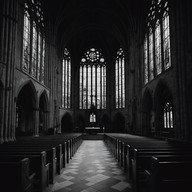 melancholic tune echoes through an abandoned cathedral