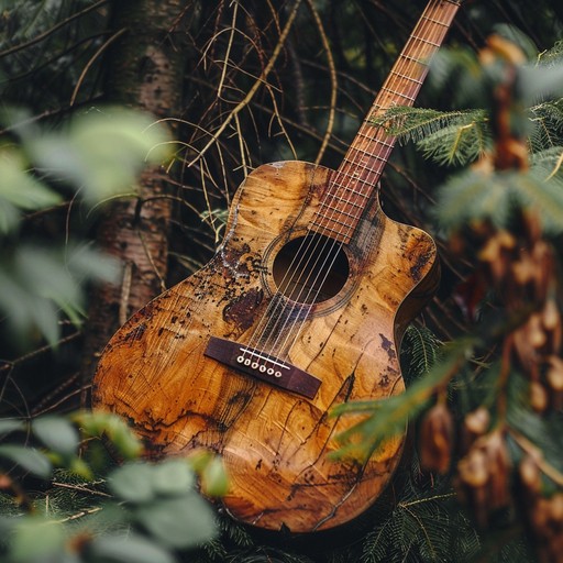 A soothing instrumental piece featuring the warm, natural tones of wooden instruments. Fingerpicked acoustic guitar and gentle strumming create a calming atmosphere, accompanied by the soft, mellow sounds of a wooden flute and the subtle resonance of a hang drum. The composition evokes feelings of tranquility and connection to nature, inviting the listener to relax and unwind.