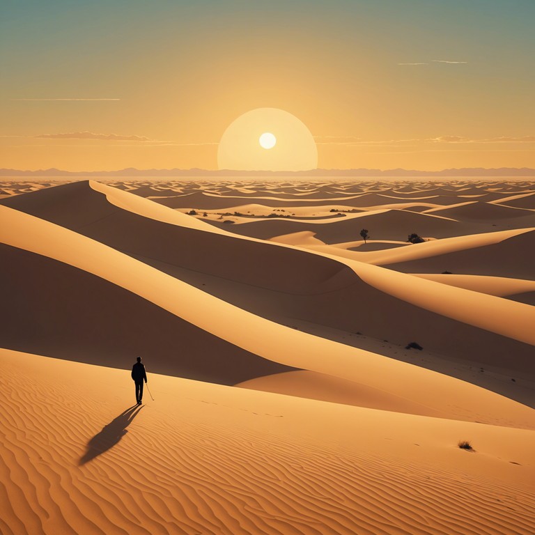 Delve deeper into the essence of a mystic desert with this expansive orchestral and exotic blend that portrays every grain of sand and mirage encountered by travelers of ancient times. The music shifts from subtle whispers of wind to powerful orchestral swells, truly a symphony of the sand.