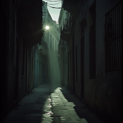 Dark, atmospheric rumba with haunting congas that illustrate the ghostly, suspenseful feel of havana's night alleys, creating a spine chilling musical narrative