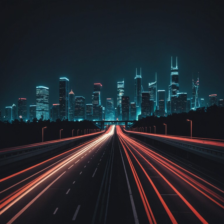 A synth driven track that encapsulates the feel of a late night drive through a neon lit cityscape. The song builds a feeling of both nostalgia and mystery as the pulsing synths paint a vivid picture of city life at night. This composition uses retro synthesizer sounds to create a rich and vibrant auditory world, reminiscent of 1980s nostalgia, enhanced by a modern sharpness and polish. The music escalates and recedes like the lights of skyscrapers racing by