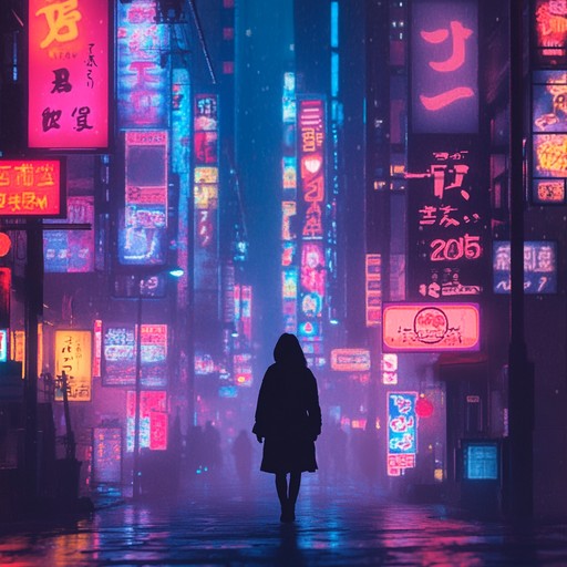 An immersive instrumental piece blending serene electronic melodies with traditional japanese sounds, embodying tokyo's nighttime atmosphere. The track unfolds layers of hypnotic synth patterns and gentle rhythms, evoking a sense of wonder and nostalgia as if wandering through illuminated city streets under a canopy of stars.