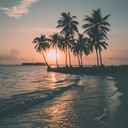 calm tropical sounds enhance a serene sunset reflection