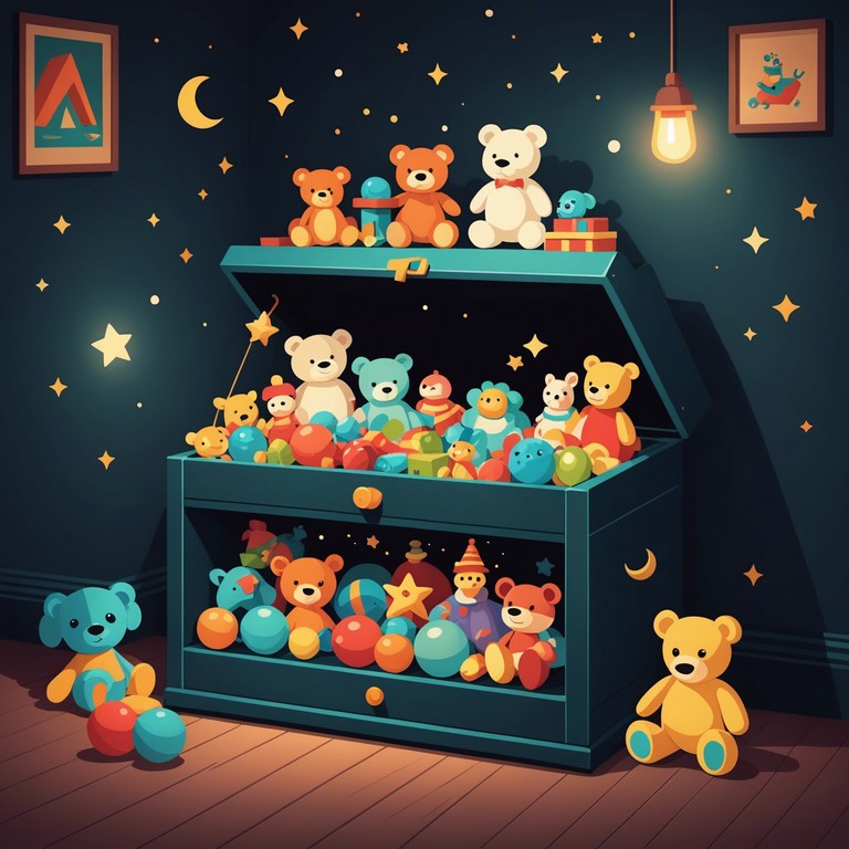 Dive into a gentle musical exploration where each note brings to life the secret world within a mystical toy chest. Delicate tunes create an atmosphere of tender adventure and discovery, perfect for fueling a child's imagination and joy in their own secluded playtime space.