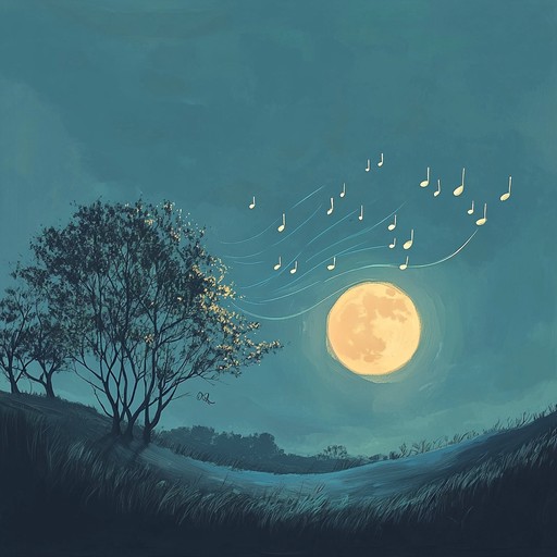 An instrumental lullaby featuring gentle, hypnotic melodies that weave together softly, creating a tranquil atmosphere that lulls the listener into a peaceful sleep under the moonlit sky.