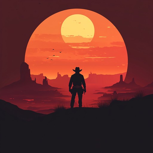 A heartfelt instrumental piece capturing the spirit of the old west, with haunting melodies that reminisce the bygone days of cowboys and vast frontiers. The song uses gentle acoustic guitar strums and harmonica to paint a picture of sunsets over dusty plains.