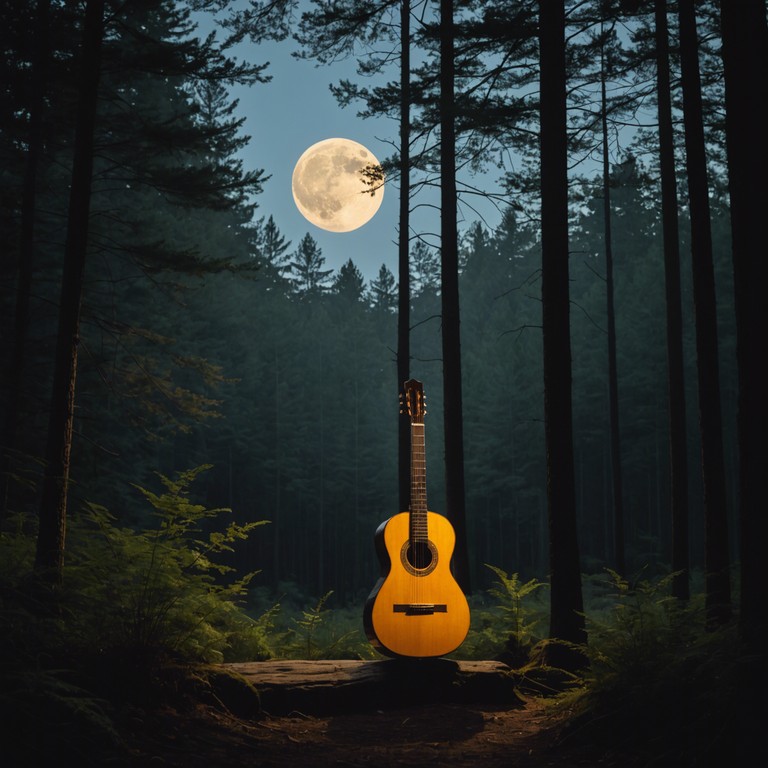 As night falls over a serene woodland, the soft melodies played on a classical guitar blend with natural sounds, creating an aura of peace and tranquility. This gentle tune captures the essence of a quiet night where flora and fauna rest under the stars.