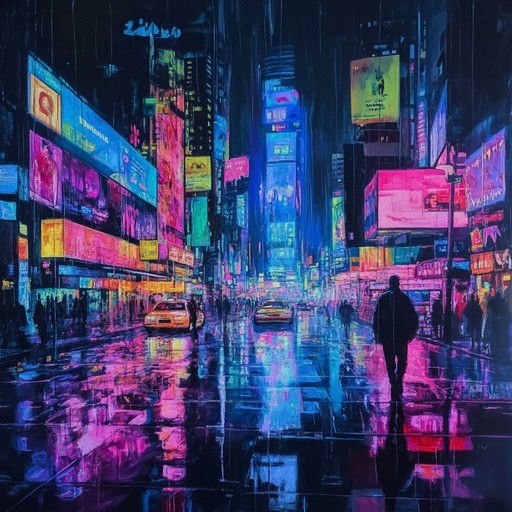 A vibrant mix of retro and futuristic sounds, capturing the electric atmosphere of a bustling cyberpunk metropolis under the glow of neon signs. The bold synth arrangements drive the energetic mood.