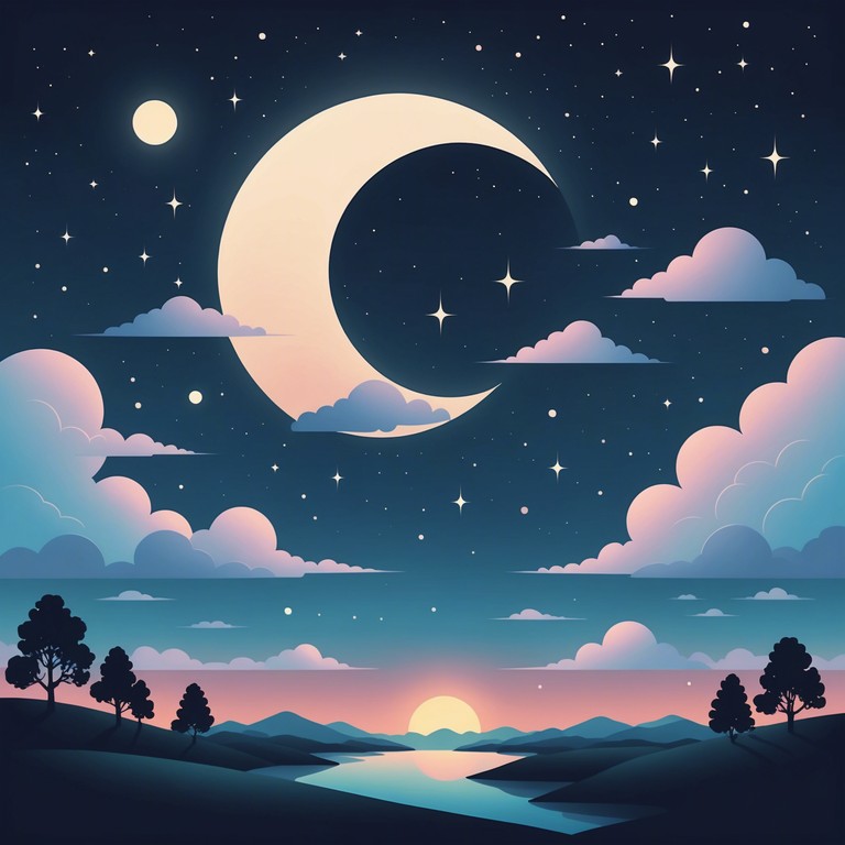 A celestial soundscape that carries listeners on a journey through joyful heights and serene depths, using soothing synth tones that harmonize to create a dream like state of bliss and contentment.