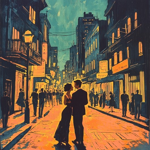 Experience the deep emotions stirred by classic tango melodies in beautifully aged settings of buenos aires; it's an immersion into the dance of intimacy and affection. The narrative is formed by the slow, evocative pull of the bandoneón, creating an air thick with romantic tension and timeless allure.