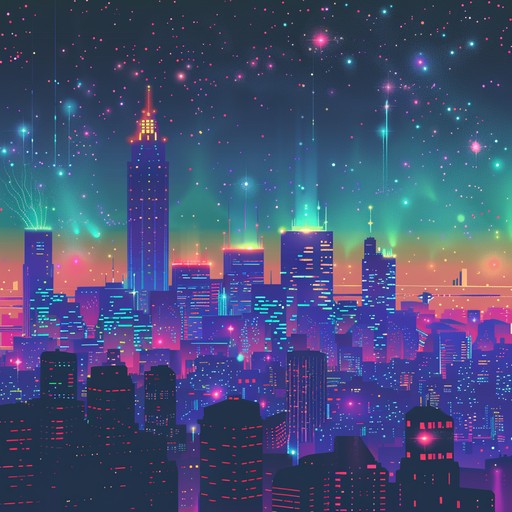 Immerse yourself in a futuristic yet retro audio adventure, blending shimmering synths and pulsating rhythms. This piece fuses 80s inspired electronic textures with a sense of cosmic wonder, transporting listeners to an alternate dimension filled with neon lights and starry skies.